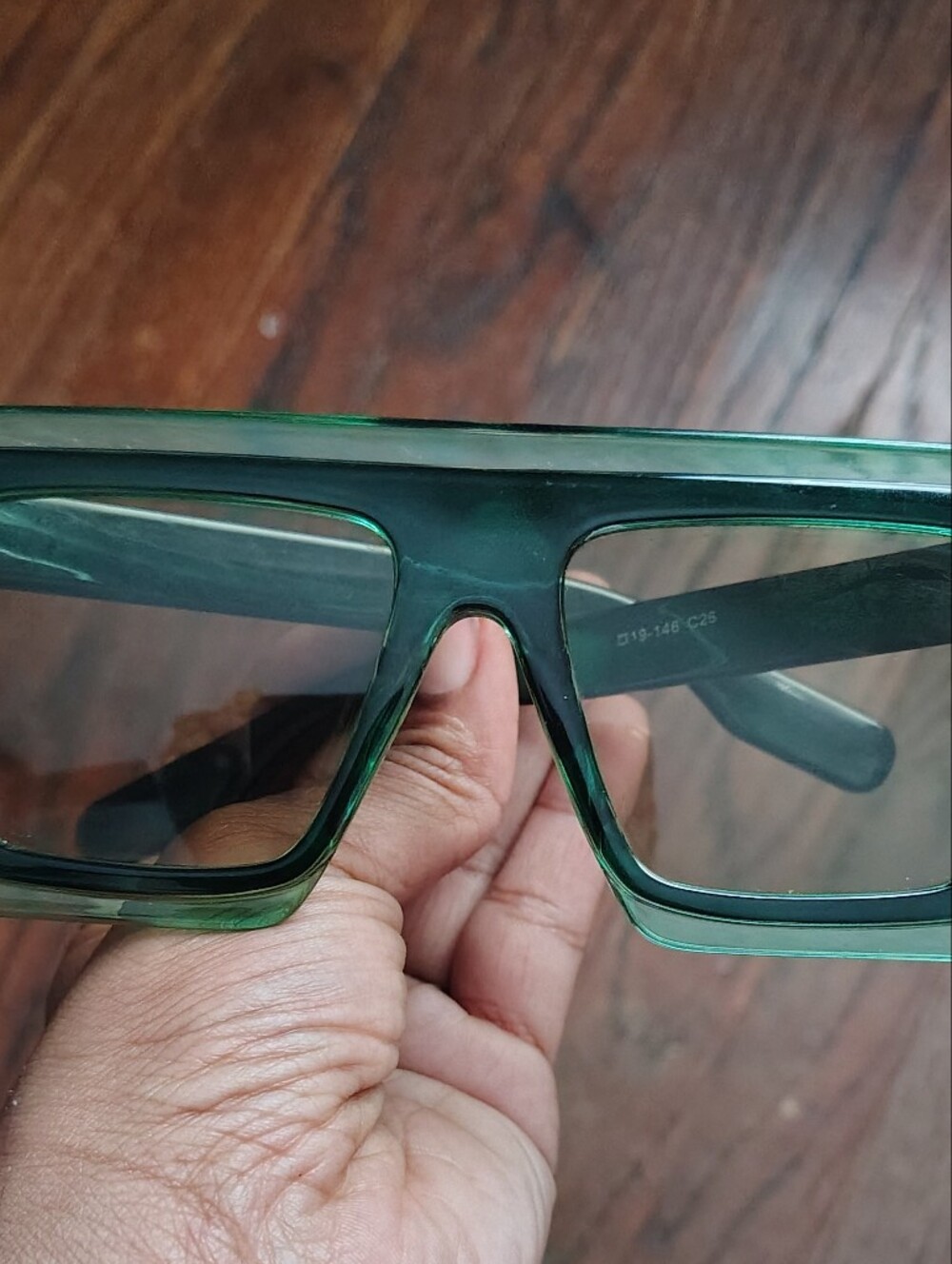 Green Square Frame Sunglasses for Unisex - Unbranded